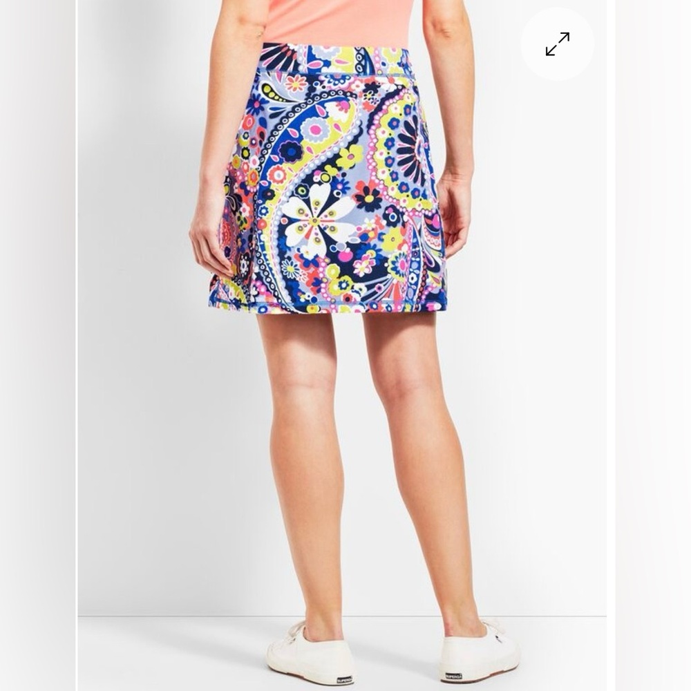 Talbots UPF Navy Floral Paisley Print Skort, Size Medium - Picture 4 of 14